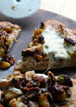 Brussels Sprout Pizza with Whole Wheat Flax Crust