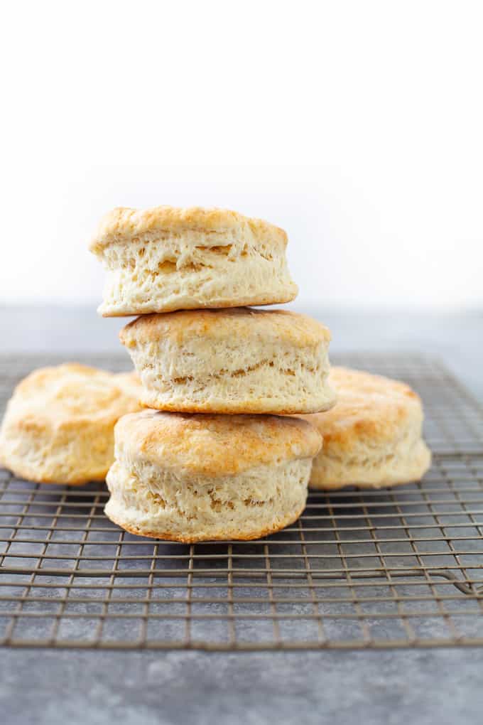 fresh biscuits on cooling rack