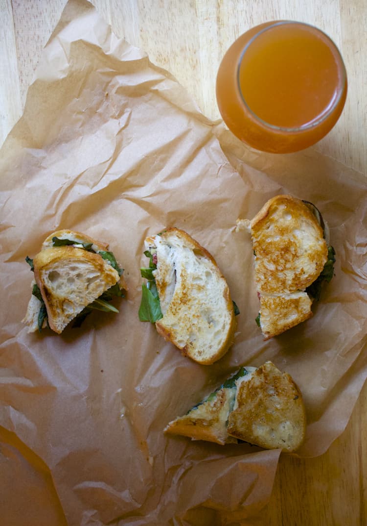 Dandelion Grilled Cheese with Fig & Brie | The Foodie Dietitian