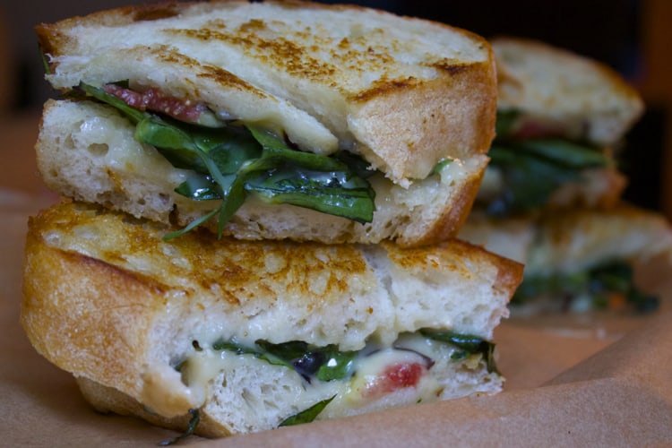 Dandelion Grilled Cheese with Fig & Brie | The Foodie Dietitian