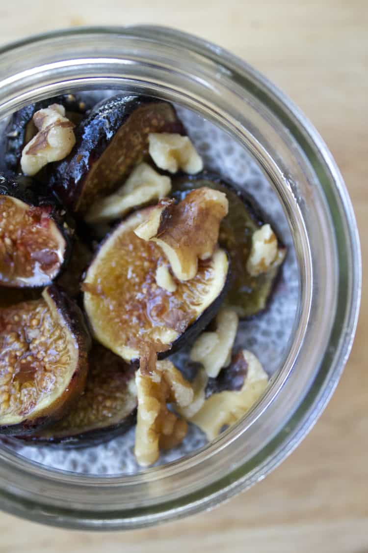 Chia Pudding with Maple-Roasted Figs & Toasted Walnuts | The Foodie Dietitian @karalydon