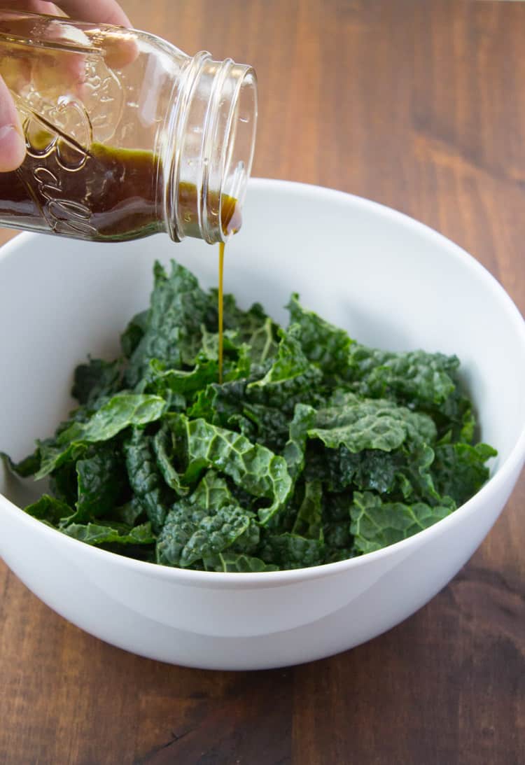 Fall Kale Salad with Pumpkin Seed Oil | The Foodie Dietitian @karalydon