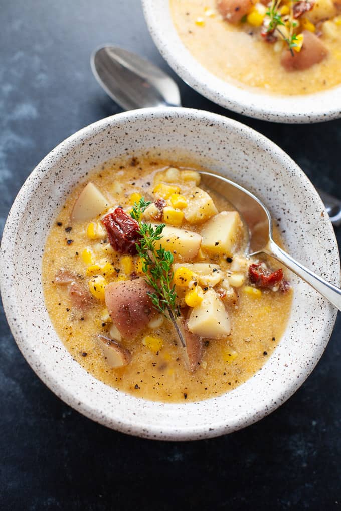 Slow Cooker Chipotle Corn Chowder takes less than 15 minutes to prepare and packs in a bit of heat for a whole lot of flavor. 