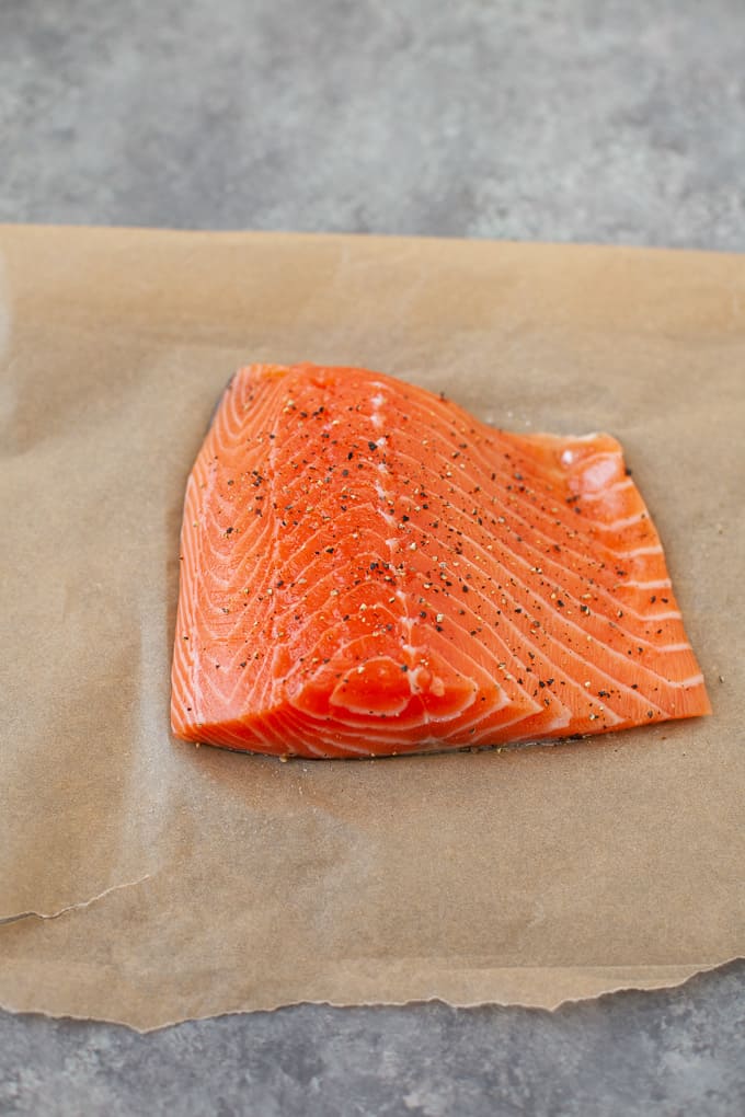 salmon on sheet pan