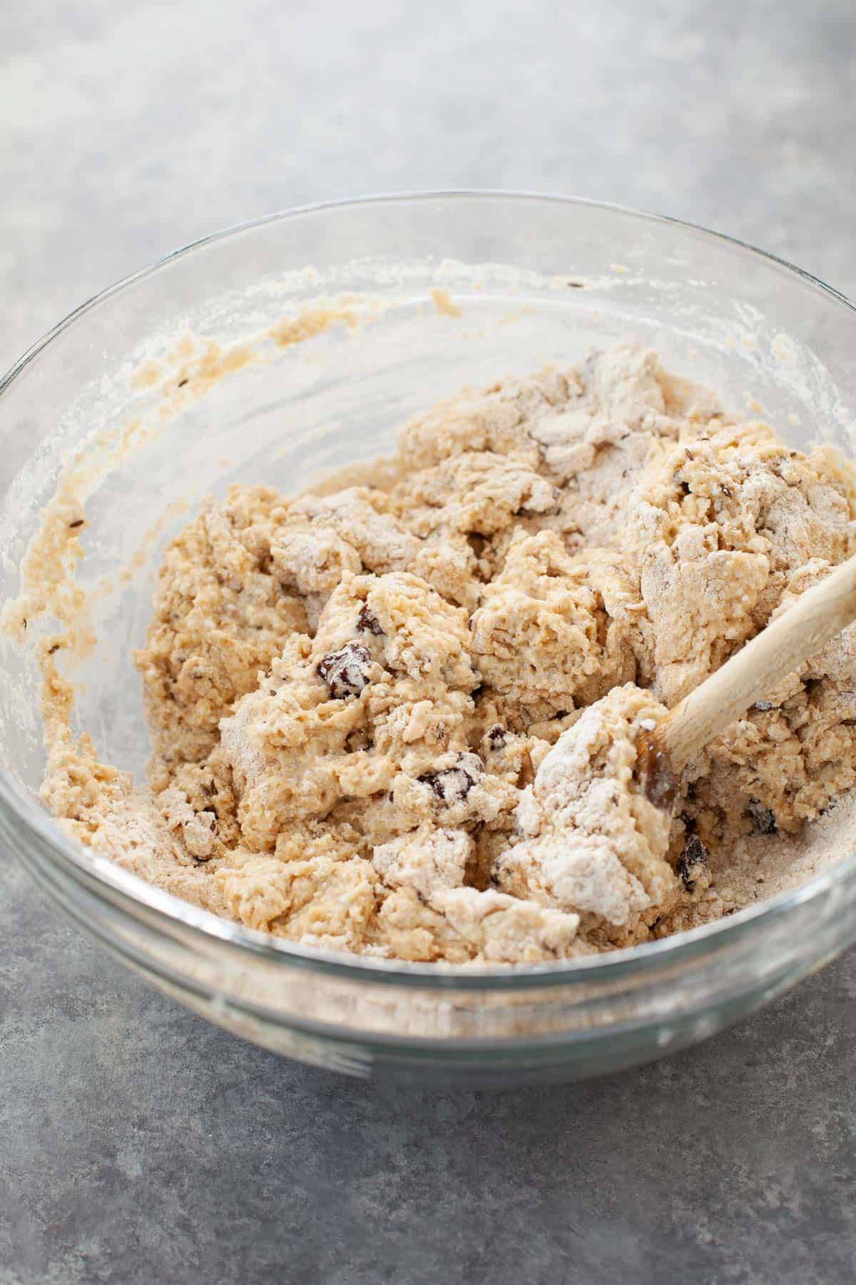 ingredients for whole wheat Irish soda bread in mixing bowl