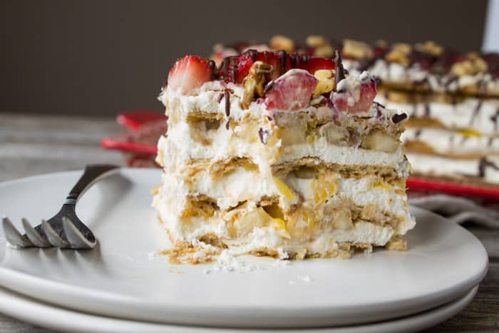 No Bake Banana Split Icebox Cake -4