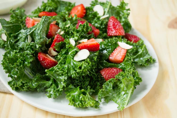 Kale and Strawberry Salad with Kefir Dressing 250-9