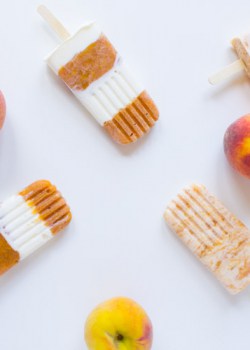 Roasted Peaches N' Cream Popsicles
