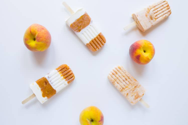 Roasted Peaches and Cream Popsicles - The Foodie Dietitian | Kara Lydon