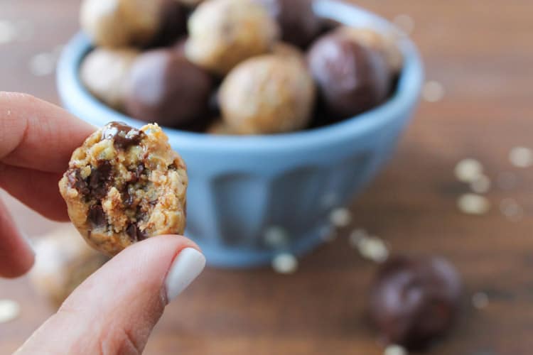 Dark Chocolate Peanut Butter Hemp Bites - square 800-3-2