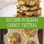 Zucchini Kohlrabi Carrot Fritters with Herb Yogurt Sauce