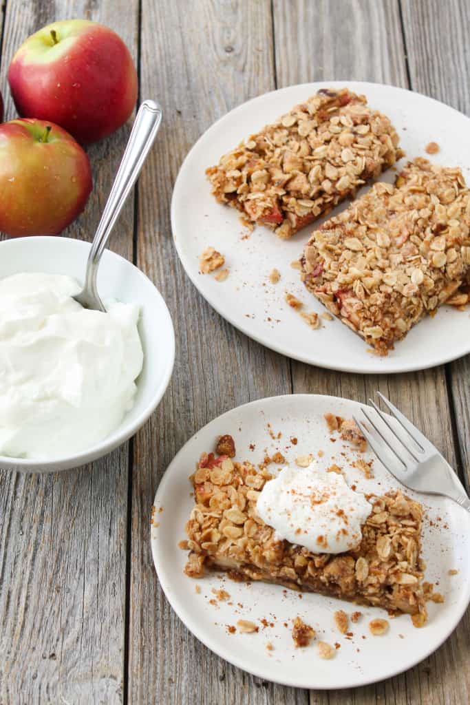 No Bake Vegan Apple Pie Bars are super easy to make and you don't have to turn on the oven or roll out dough! 