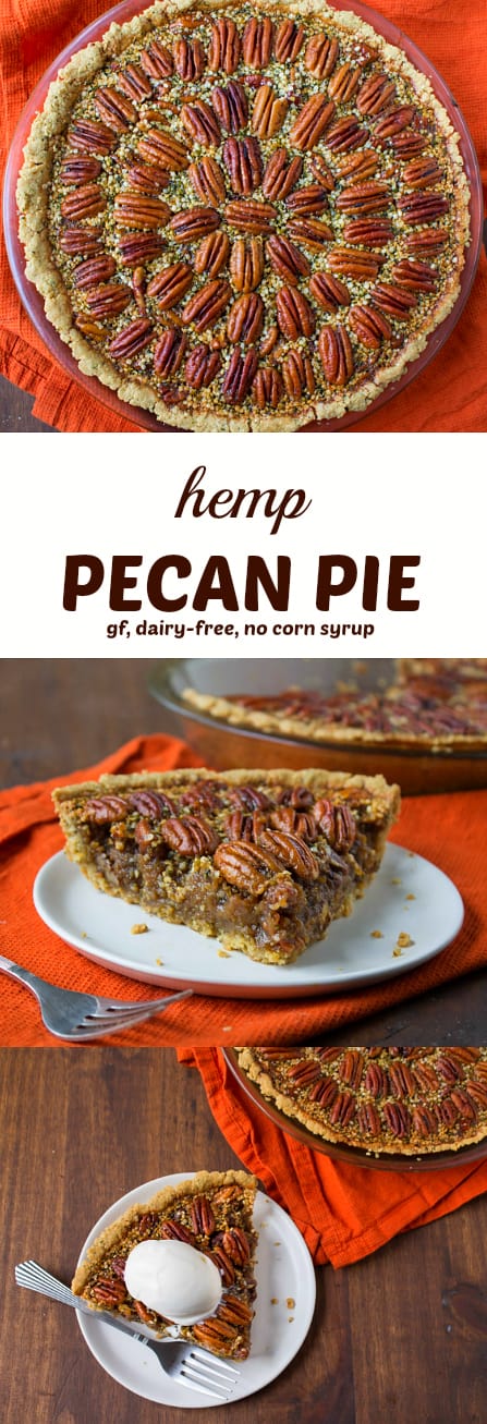 A healthier hemp pecan pie that's dairy-free, gluten-free and made with no corn syrup or refined sweeteners. And did I mention there's hemp seeds for an extra nutty taste and nutrition boost?!