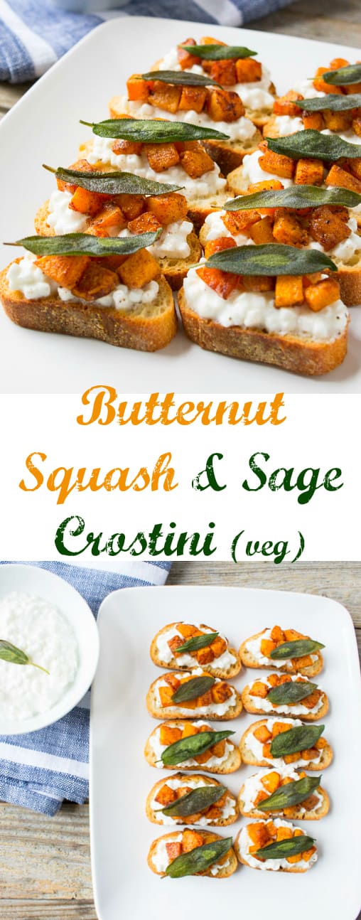 Sweet, savory and satiating, this butternut squash and sage crostini made with cottage cheese is the perfect comforting appetizer for your Thanksgiving menu.