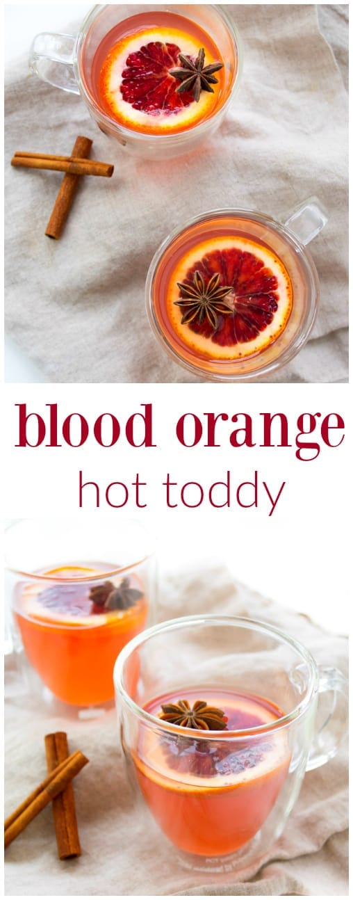 The perfect boozy beverage for a cold winter's night. This blood orange hot toddy is sure to cure whatever ails you.