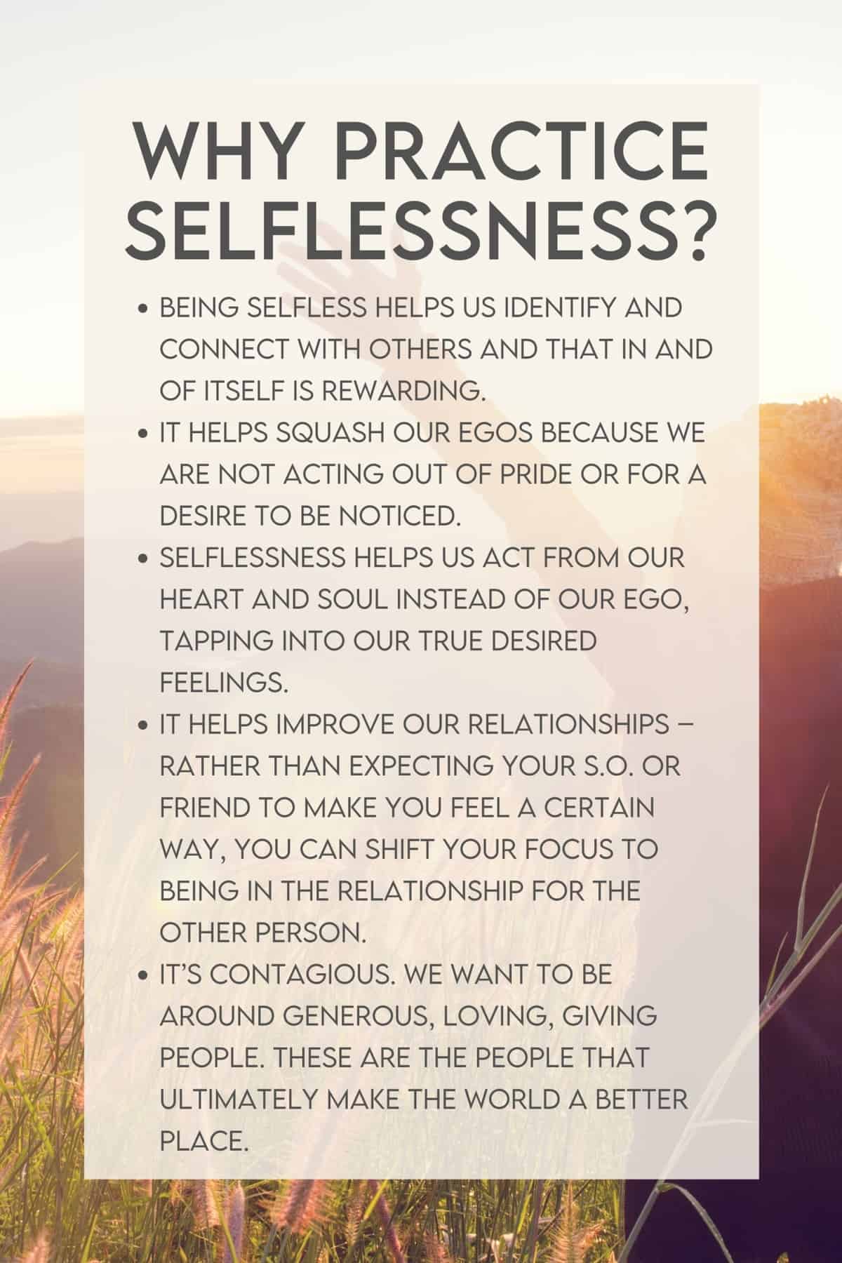 Selflessness Examples