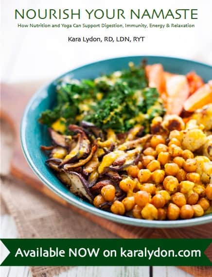 Nourish Your Namaste: How Nutrition and Yoga Can Support Digestion, Immunity, Energy & Relaxation is a must have e-book for anyone looking for alternative therapies to improve health and wellness.