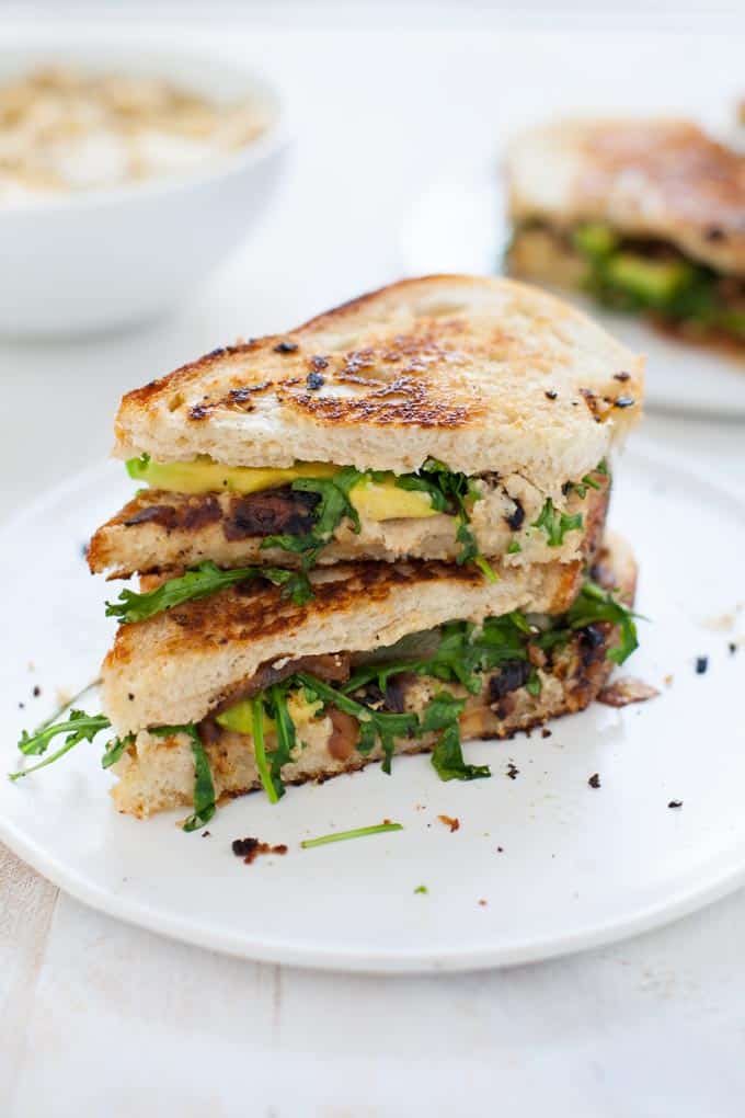 Grilled Vegan Cauliflower Hummus Sandwich 