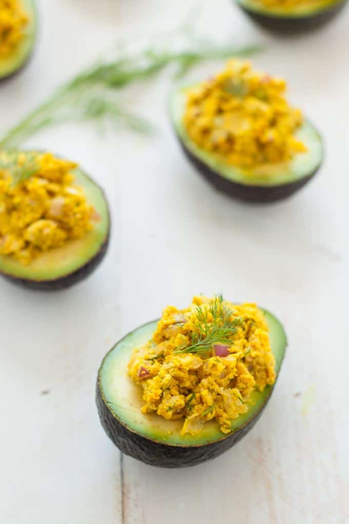 The perfect light and refreshing lunch (or dinner!), these turmeric chickpea salad avocado boats are packed with flavor and nutrition. 