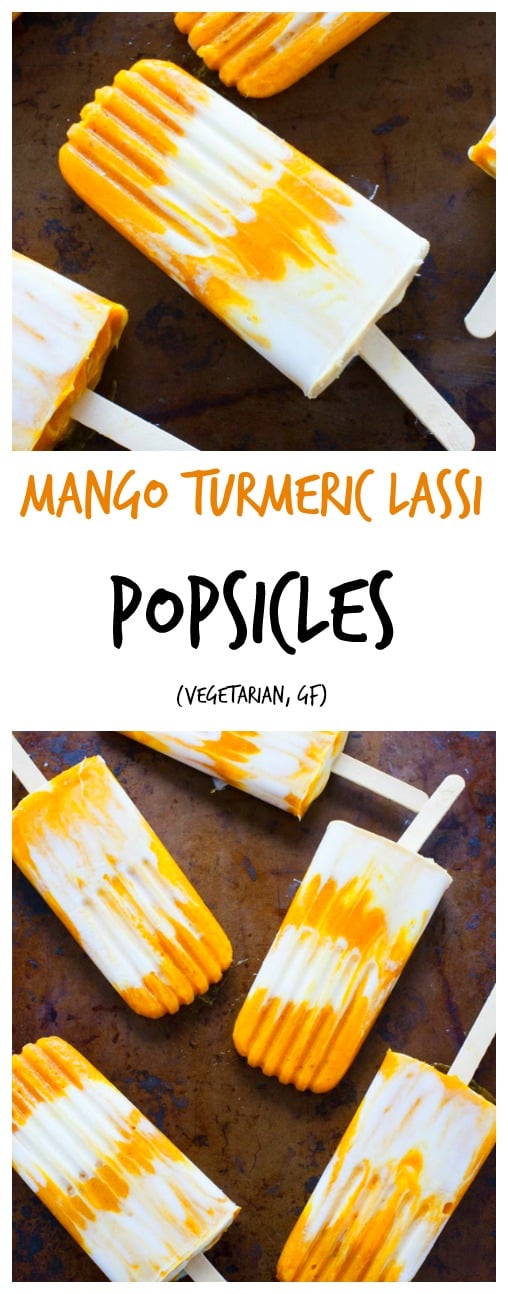 Sweet and creamy, these mango turmeric lassi popsicles are the perfect antioxidant-packed dessert.