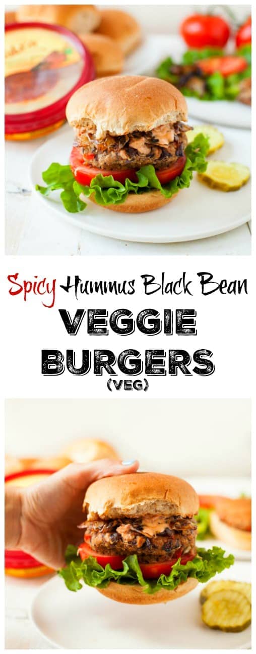 A veggie burger that packs in a lot of flavor and nutrition, this spicy hummus black bean veggie burger is perfect for summertime grilling.