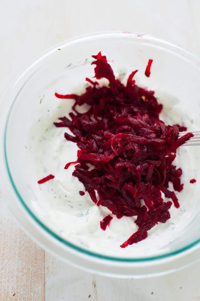 beet tzatziki with greek yogurt 