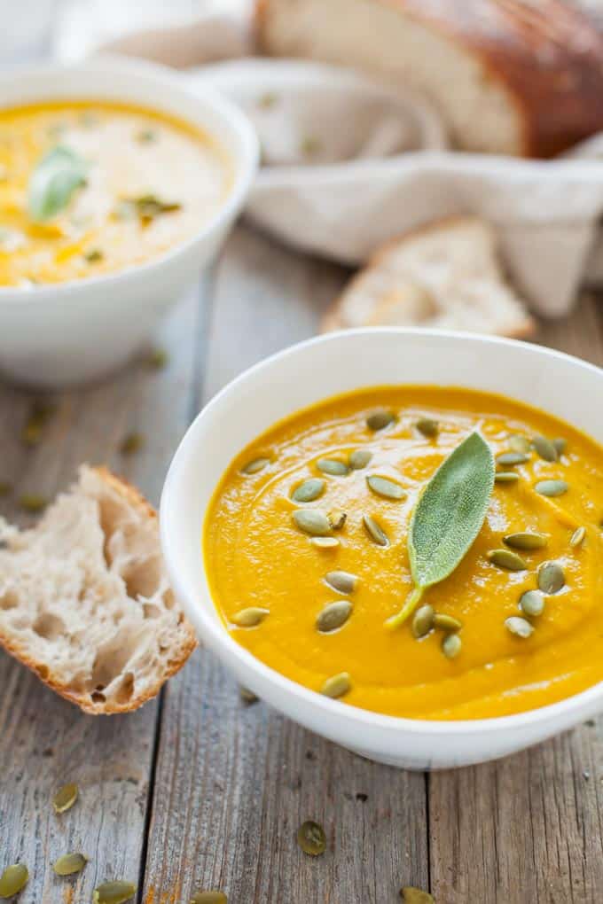 A quick and easy go-to weeknight meal for the fall and winter, this vegan turmeric pumpkin soup is packed with immune-boosting ingredients and fall flavor!