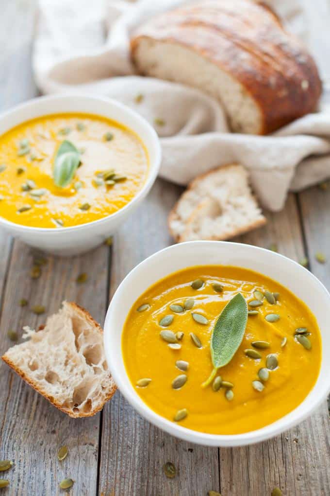 Turmeric Pumpkin Soup (with white beans!)