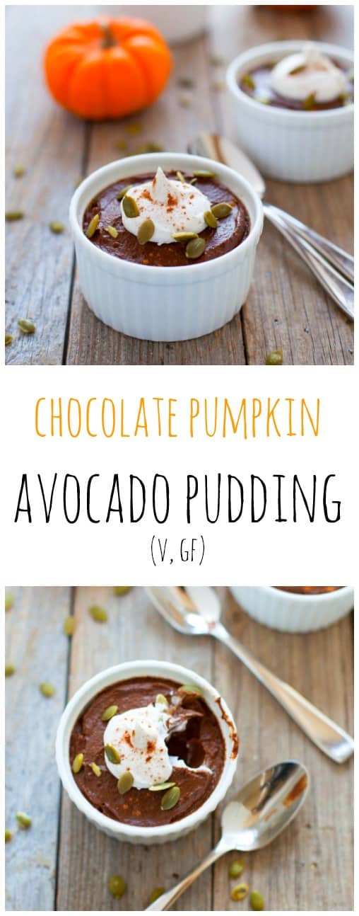 Rich, chocolatey, velvety goodness that's packed with nutrition. This chocolate pumpkin avocado pudding is the perfect dessert to make Halloween weekend!