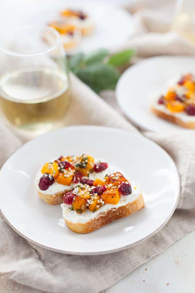 A delicious appetizer for the upcoming holidays, these butternut squash and cranberry hemp crostini are sure to wow your guests. 