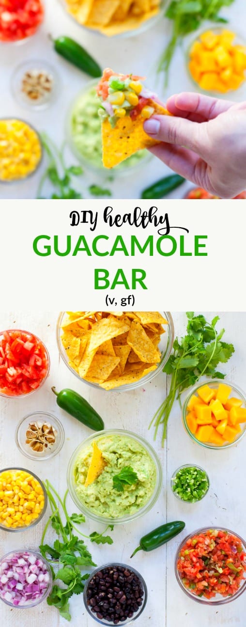 Wow your friends at your Super Bowl party with a DIY healthy guacamole bar. It's super easy to set up and totally delicious.