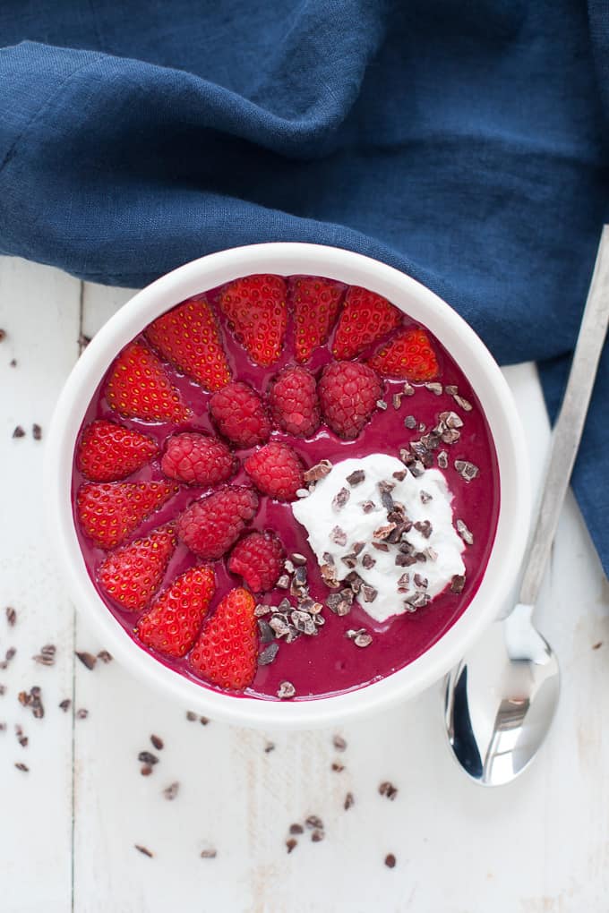 Treat yourself to a red velvet smoothie bowl and start your day off right. Naturally dyed and naturally nutritious thanks to the addition of beets, this breakfast is perfect for Valentine's Day or any day you want show yourself a little extra love.