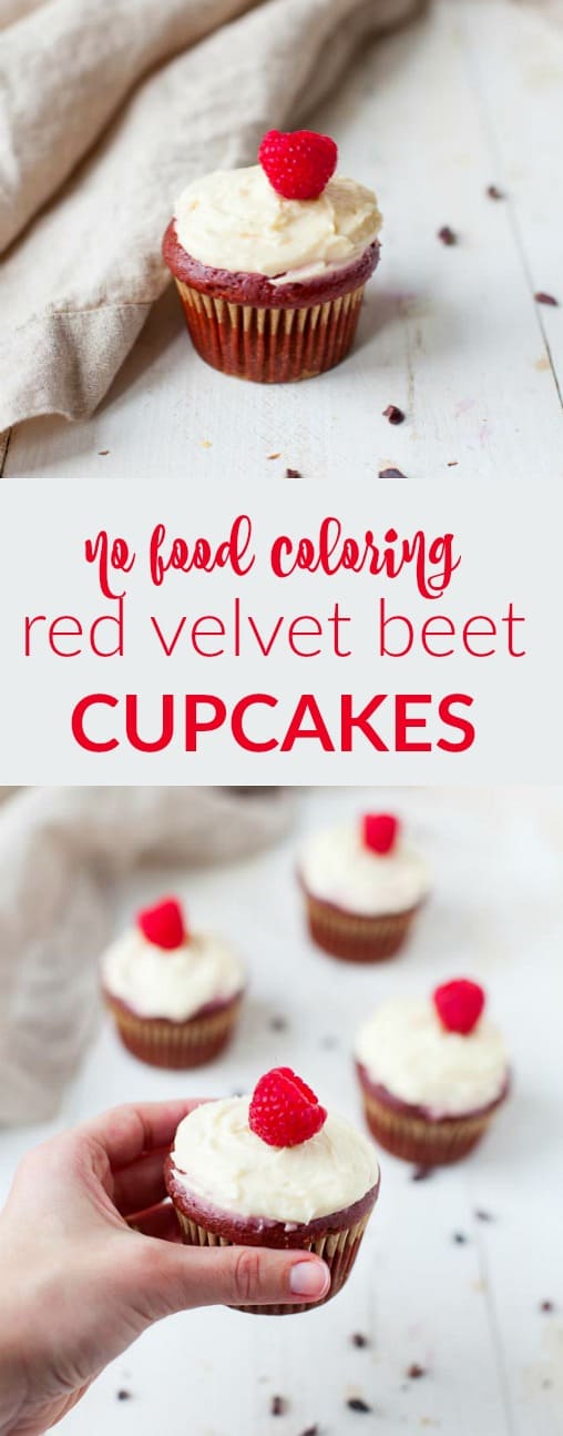 If you've ever had a red velvet cupcake then you know why it's my fav. This Valentine's Day, #treatyoself to a red velvet beet cupcake with no food coloring or dyes used! That beautiful red? It's au natural, baby.
