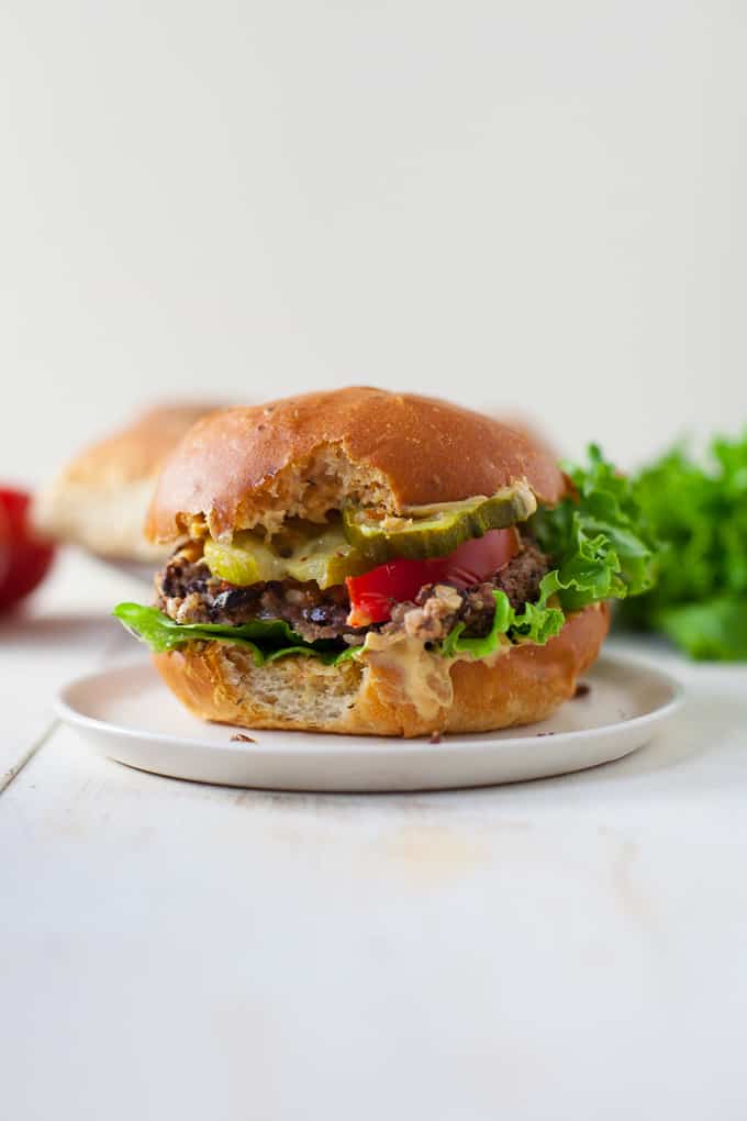 Mushroom Black Bean Veggie Burger - The Foodie Dietitian | Kara Lydon