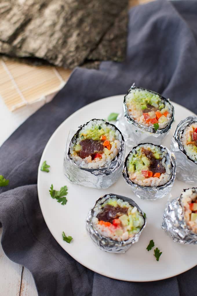 Mini Tuna Sushi Burritos gluten-free