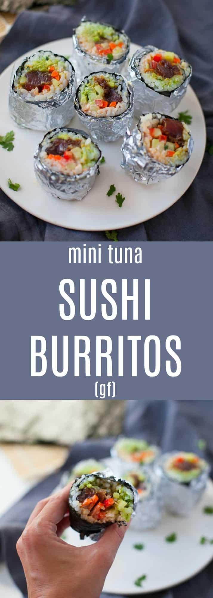 These mini tuna sushi burritos are the cutest appetizers to serve at your next get-together! Not to mention, they’re pretty delicious too. 