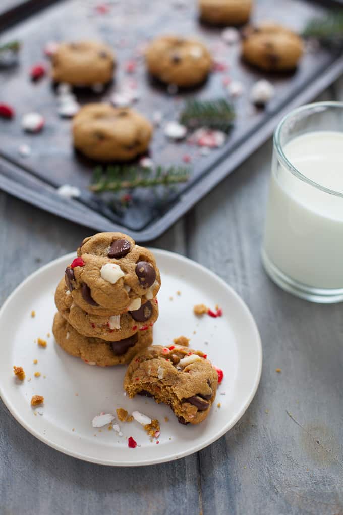 Easy Peppermint Dark Chocolate Chip Cookies