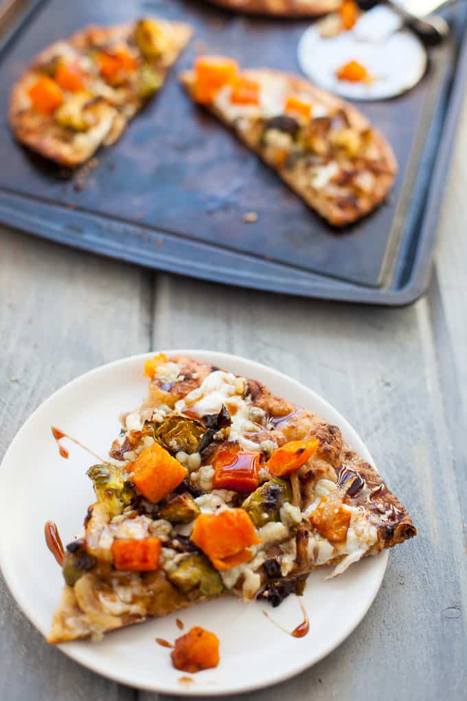 butternut squash and Brussels sprouts pizza