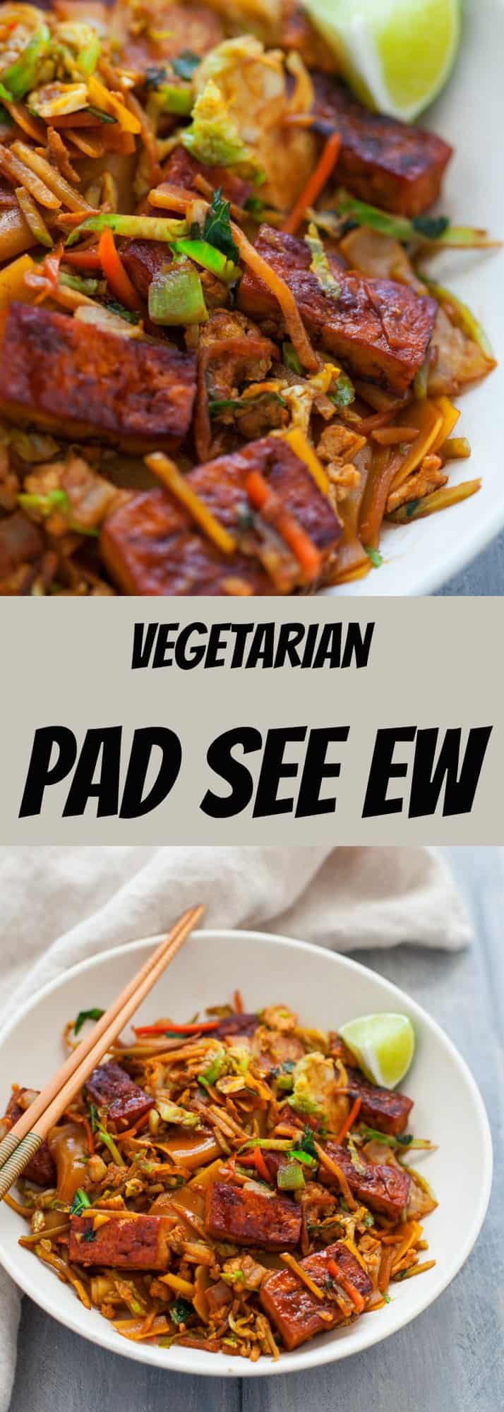 Who needs Thai takeout when you can make your own dish in the same amount of time? This Vegetarian Pad See Ew dish is the perfect recipe for an easy weeknight dinner. 
