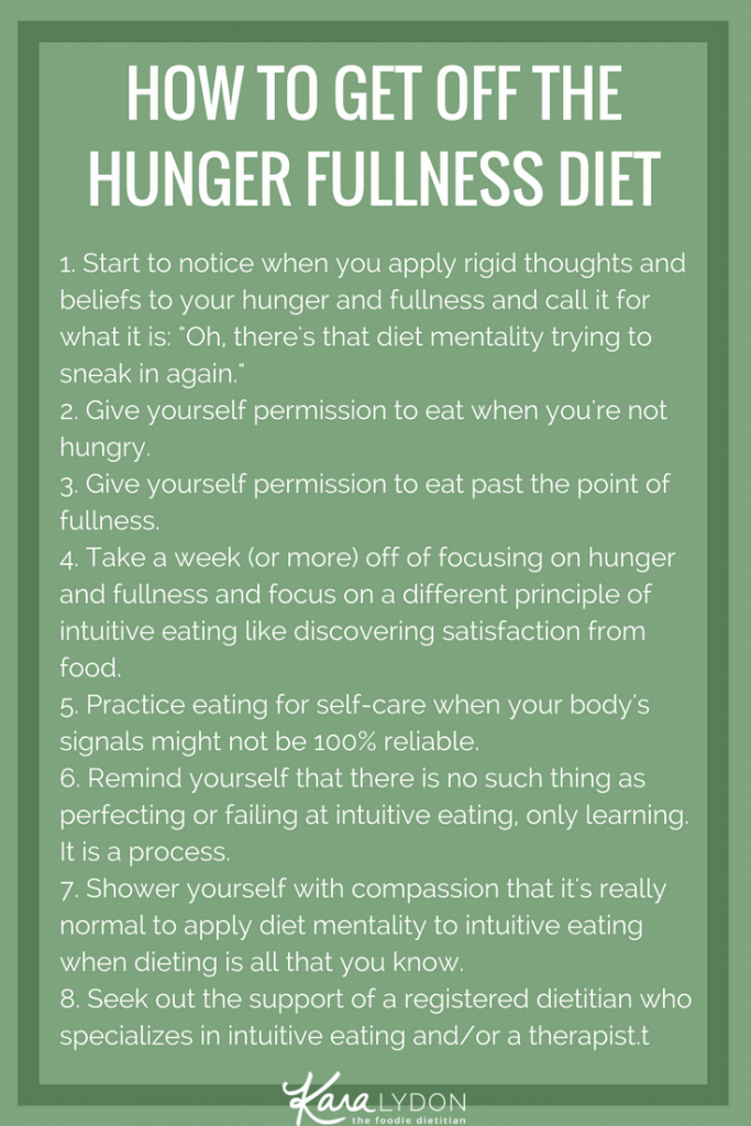 Are you applying diet mentality to intuitive eating? Are you on the hunger fullness diet? In this post, we dive into what listening to hunger/fullness means, how you know when it turns into a diet, and how to ditch the diet mentality.