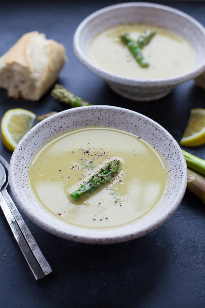 cream of asparagus soup #glutenfree #vegetarian #crockpot