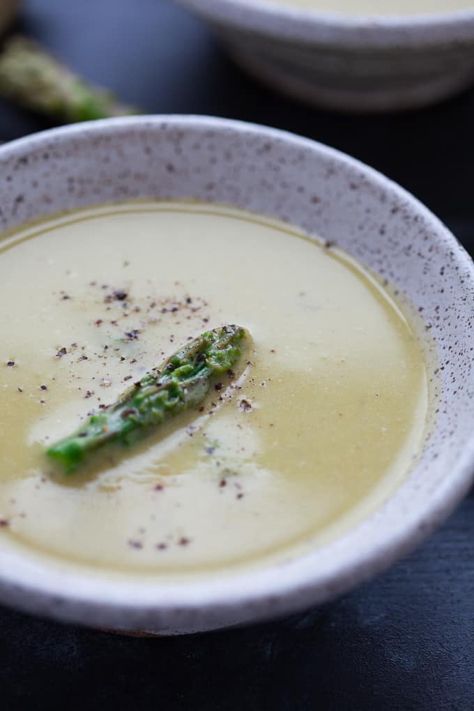 crockpot asparagus soup gluten-free, vegetarian #slowcooker