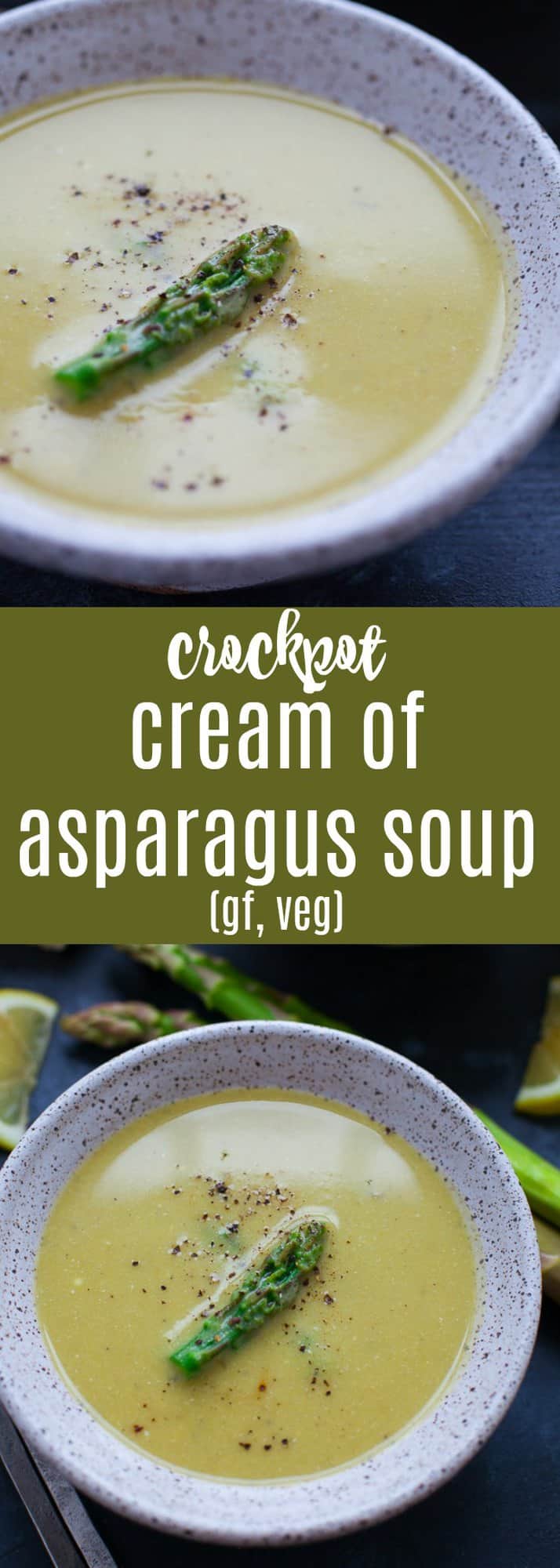 Crockpot Cream of Asparagus Soup Recipe | The Foodie Dietitian | Kara Lydon