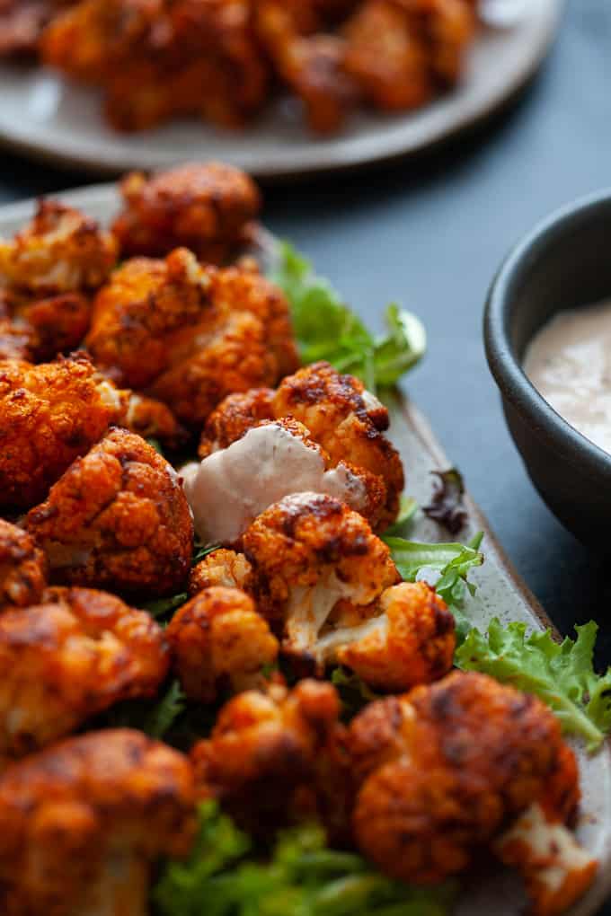 vegetarian harissa cauliflower wings