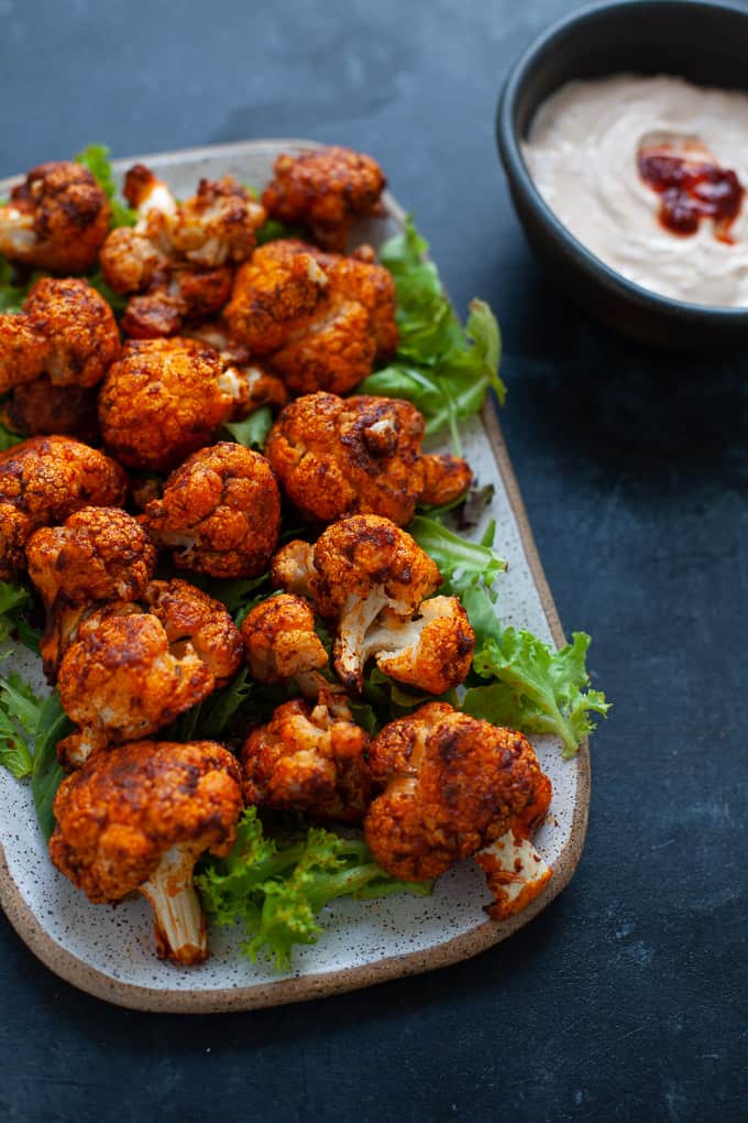 vegetarian harissa cauliflower wings