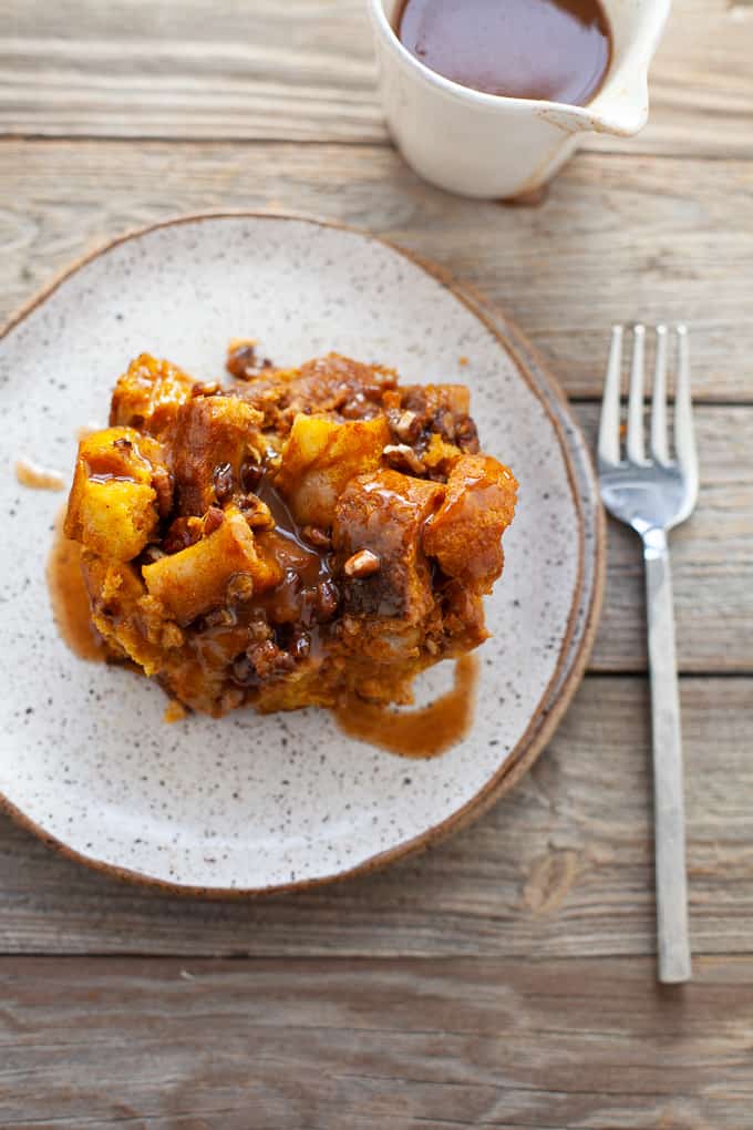 Slow Cooker Pumpkin Bread Pudding with Quick Caramel Sauce ...