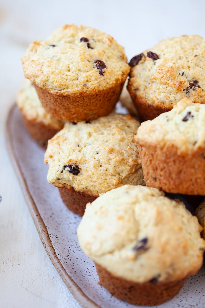 These Irish soda bread muffins are an Irish girl's DREAM. Imagine the flavor of Irish soda bread with the fluffy texture of a muffin. This recipe is perfect to have around for breakfast, especially during St. Patrick's Day weekend! #sodabread #StPatricksDay #Irish