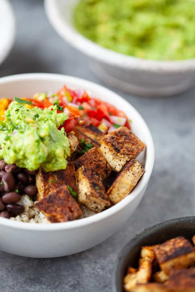 chipotle inspired vegan burrito bowl
