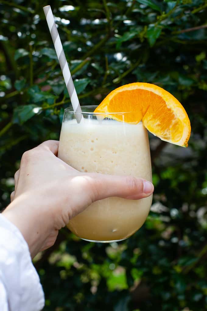 Because every one deserves to have a little fun, this grown-up fresh Orange Julius is made from Florida Orange Juice, and is the perfect drink to celebrate with! #orangejulius #cocktail