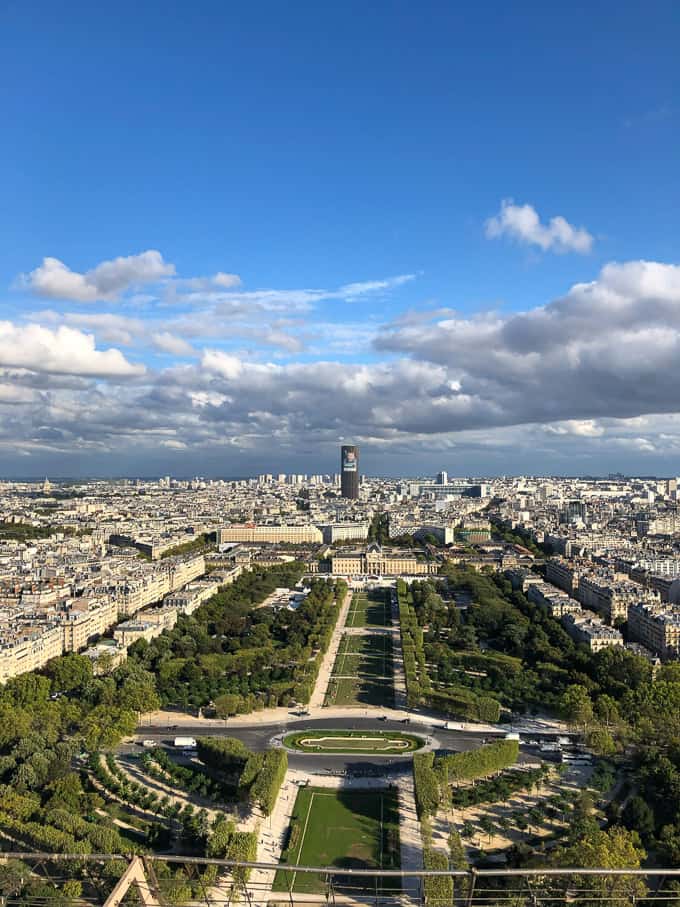 Paris city views from the Eiffel Tower